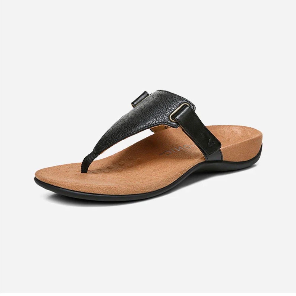 Vionic Wanda Leather T-Strap Sandals - 10
